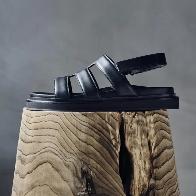 Cove Sandal Black Box Calf Leather Sandal