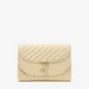 Curve Clutch Buttermilk Quilted Biker Leather Clutch