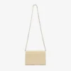 Curve Clutch Buttermilk Quilted Biker Leather Clutch