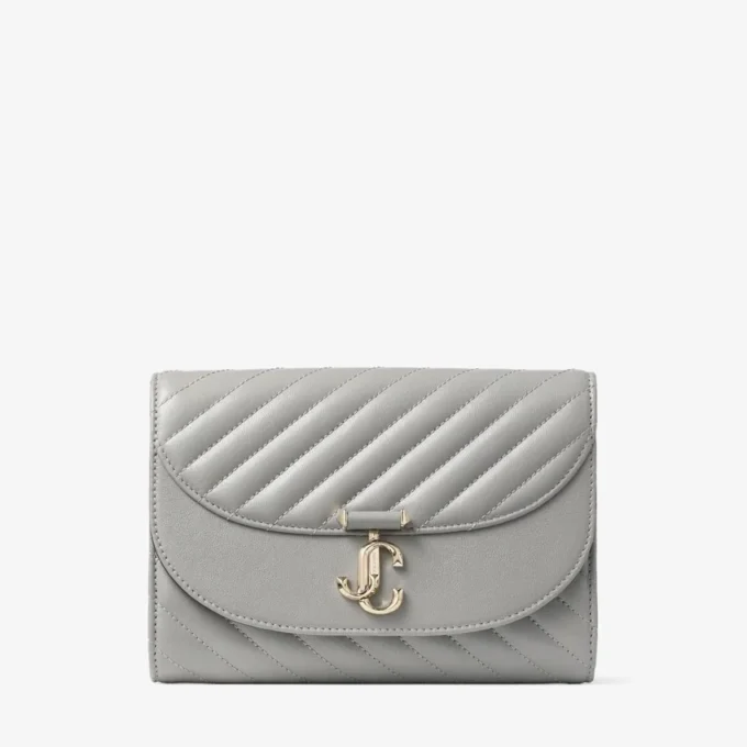 Curve Clutch Dove Quilted Biker Leather Clutch Bag
