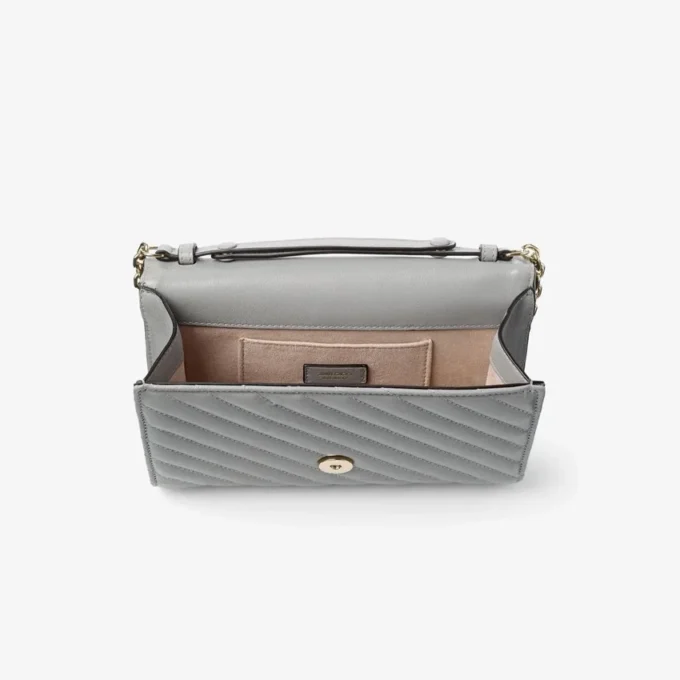 Curve Clutch Dove Quilted Biker Leather Clutch Bag