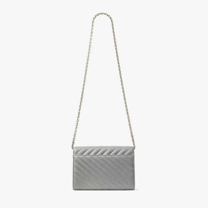Curve Clutch Dove Quilted Biker Leather Clutch Bag