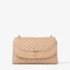 Curve Cross Body Medium Chai Quilted Biker Leather Crossbody Bag