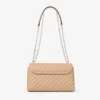Curve Cross Body Medium Chai Quilted Biker Leather Crossbody Bag