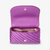 Curve Cross Body Small Violet Orchid Quilted Satin Crossbody with Crystal Jc Bar