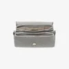 Curve Top Handle Dove Quilted Biker Leather Top Handle Bag with Pearl Detail