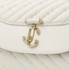 Curve Top Handle Latte Quilted Nappa Leather Top Handle Bag with Pearl Detail