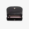 Curve Wallet with Chain Black Quilted Velvet Mini Bag with Crystal Jc Bar