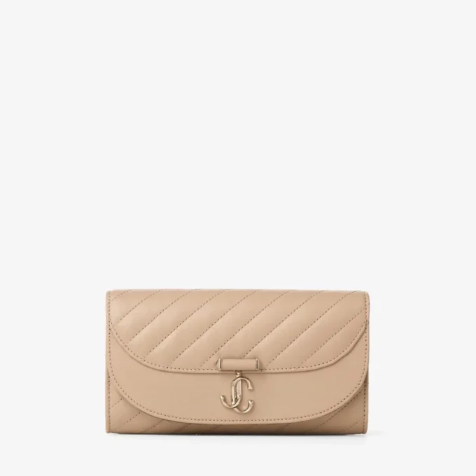 Curve Wallet with Chain Chai Quilted Biker Leather Wallet with Chain