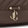 Curve Wallet with Chain Chocolate Quilted Biker Leather Wallet Chain