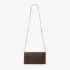 Curve Wallet with Chain Chocolate Quilted Biker Leather Wallet Chain