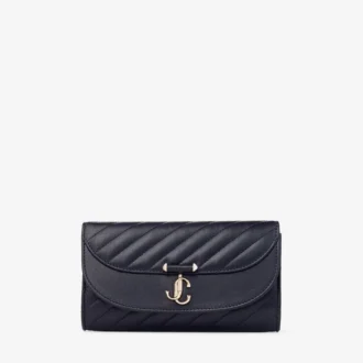 Curve Wallet with Chain Marine Quilted Biker Leather Wallet with Chain