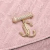Curve Wallet with Chain Rose Quilted Jimmy Choo Lace Wallet Chain with Crystal Jc Bar