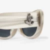 Danny White Striped Oval Sunglasses