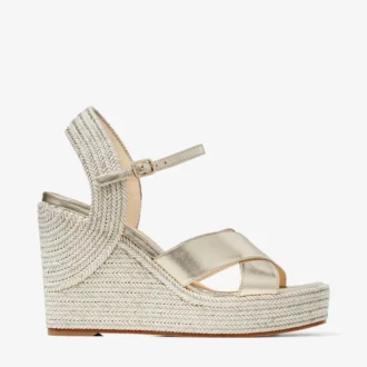 dellena 100 champagne nappa leather wedge sandals with metallic rope thread 1 330x330 - Dellena 100 Champagne Nappa Leather Wedge Sandals with Metallic Rope Thread