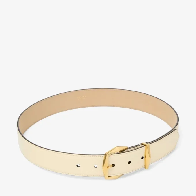 Diamond Buckle Belt Yellow Buttermilk Elaphe Print Belt