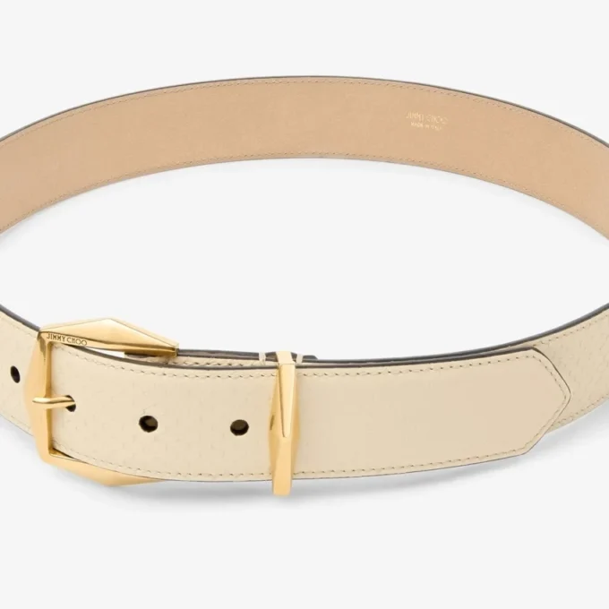 Diamond Buckle Belt Yellow Buttermilk Elaphe Print Belt