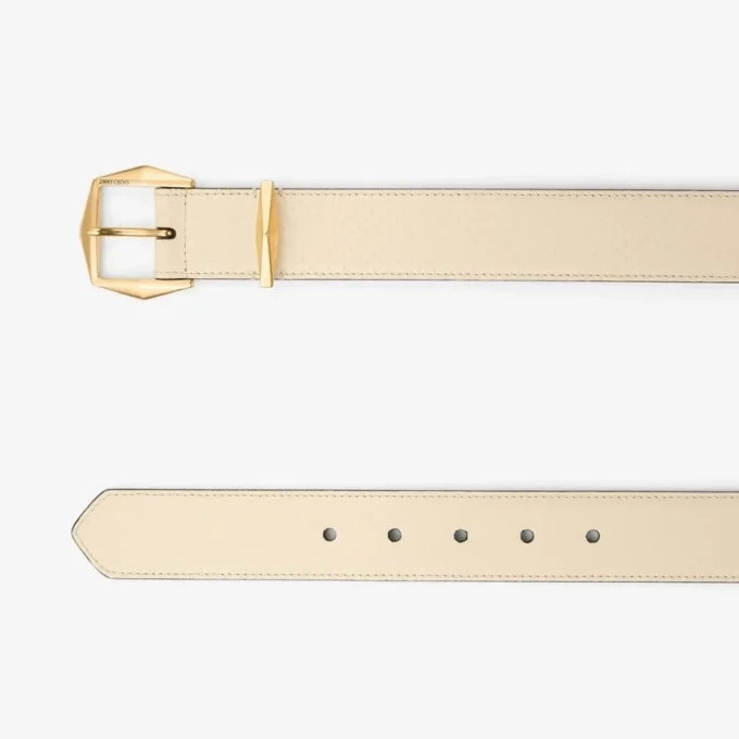 Diamond Buckle Belt Yellow Buttermilk Elaphe Print Belt