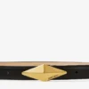 Diamond Clasp Belt Black Leather Clasp Belt