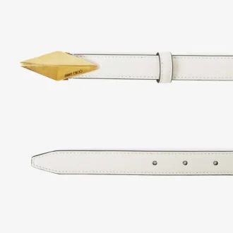Diamond Clasp Belt Latte Leather Clasp Belt