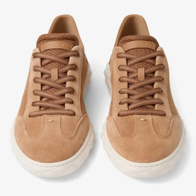 Diamond Flex M Toffee Mix Leather Mix and Textured Air Mesh Low Top Trainers