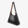Diamond Hobo Medium Black Leather Shoulder Bag