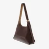 Diamond Hobo Medium Coffee Suede Shoulder Bag