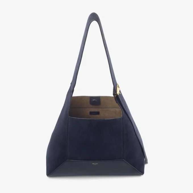 Diamond Hobo Medium Marine Suede Shoulder Bag