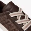 Diamond Light Flex F Chocolate and Latte Leather Mix and Fine Raffia Trainers