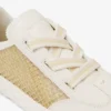 Diamond Light Flex F Gold and Latte Leather Mix and Metallic Woven Mesh Trainers