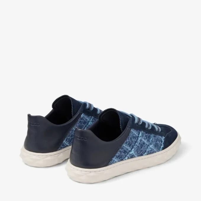 Diamond Light Flex F Marine Leather Mix and Crosshatch Denim Trainers