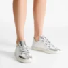 Diamond Light Flex F Silver Metallic Nappa Leather Trainers