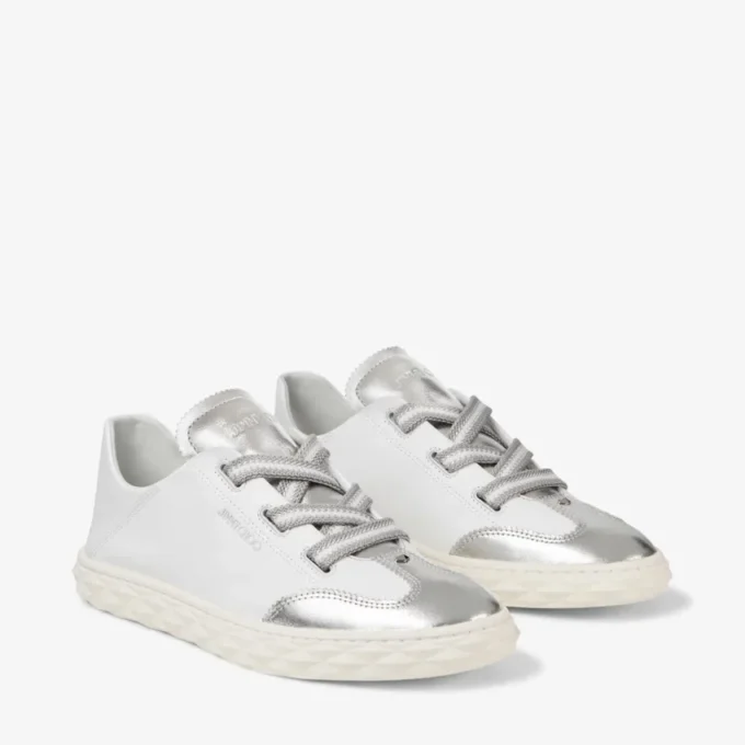Diamond Light Flex F Silver Metallic Nappa Leather Trainers