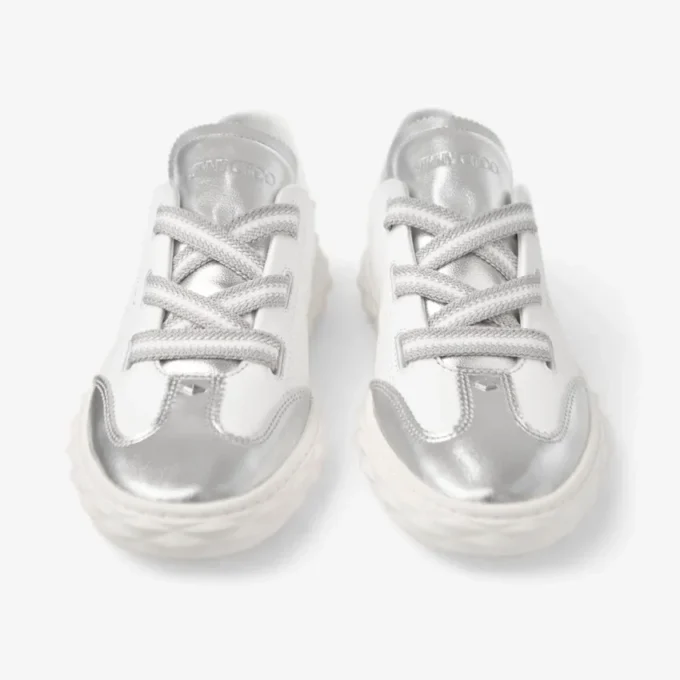 Diamond Light Flex F Silver Metallic Nappa Leather Trainers
