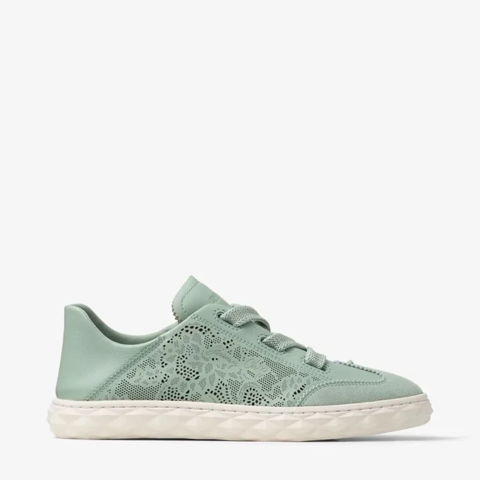 Diamond Light Flex F Verde Leather Mix and Perforated Leather Lace Low Top Trainers