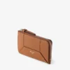 Diamond Lise Zipped M Tan Grainy Calf Leather Card Holder
