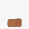 Diamond Lise Zipped M Tan Grainy Calf Leather Card Holder