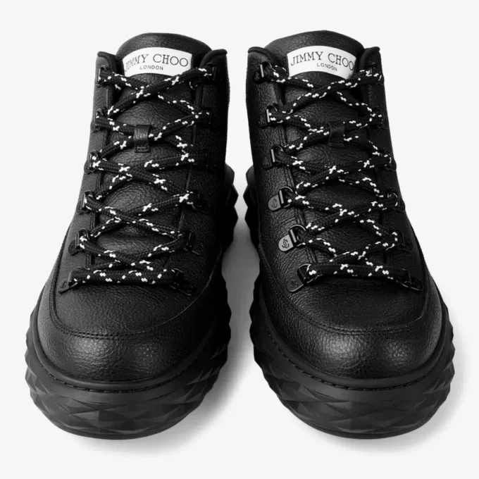 Diamond Maxi Hike M Black Grainy Box Calf Leather High-Top Trainers