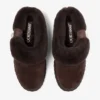 Diamond Maxi Mule F Chocolate Suede Mules with Shearling