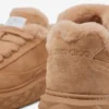 Diamond Maxi Retro F Toffee Velvet Suede Low Top Trainers with Shearling