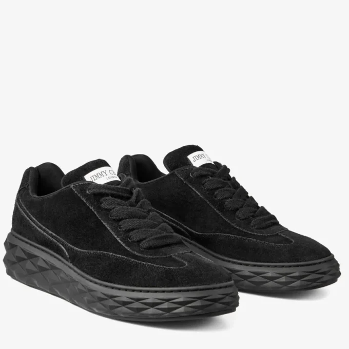 Diamond Maxi Retro M Black Velvet Suede Trainers