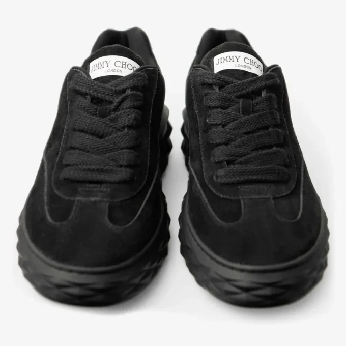 Diamond Maxi Retro M Black Velvet Suede Trainers