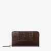 Diamond Pippa Chocolate Croc Embossed Calf Leather Wallet