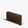 Diamond Pippa Chocolate Croc Embossed Calf Leather Wallet