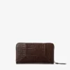 Diamond Pippa Chocolate Croc Embossed Calf Leather Wallet