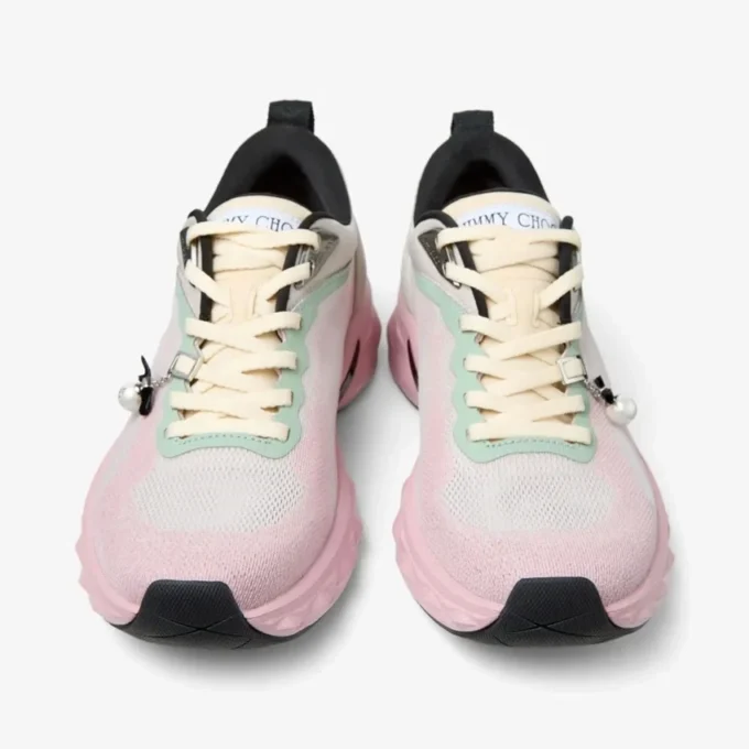 Diamond Run F Moon and Rose Knit Jacquard Mix Trainers