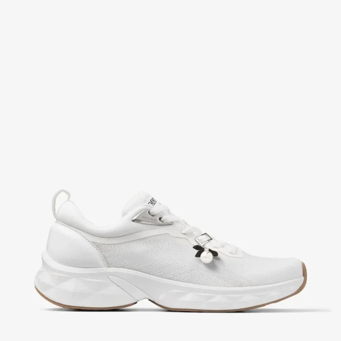 Diamond Run F White Knit Jacquard Mix Trainers