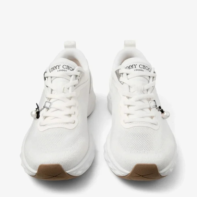 Diamond Run F White Knit Jacquard Mix Trainers