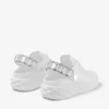 Diamond Sling White Nappa Leather Slipper Trainers with Crystal Strap