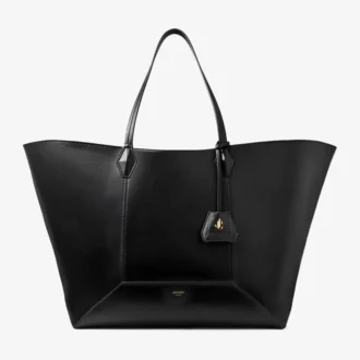 Diamond Tote Large Black Calf Leather Tote Bag
